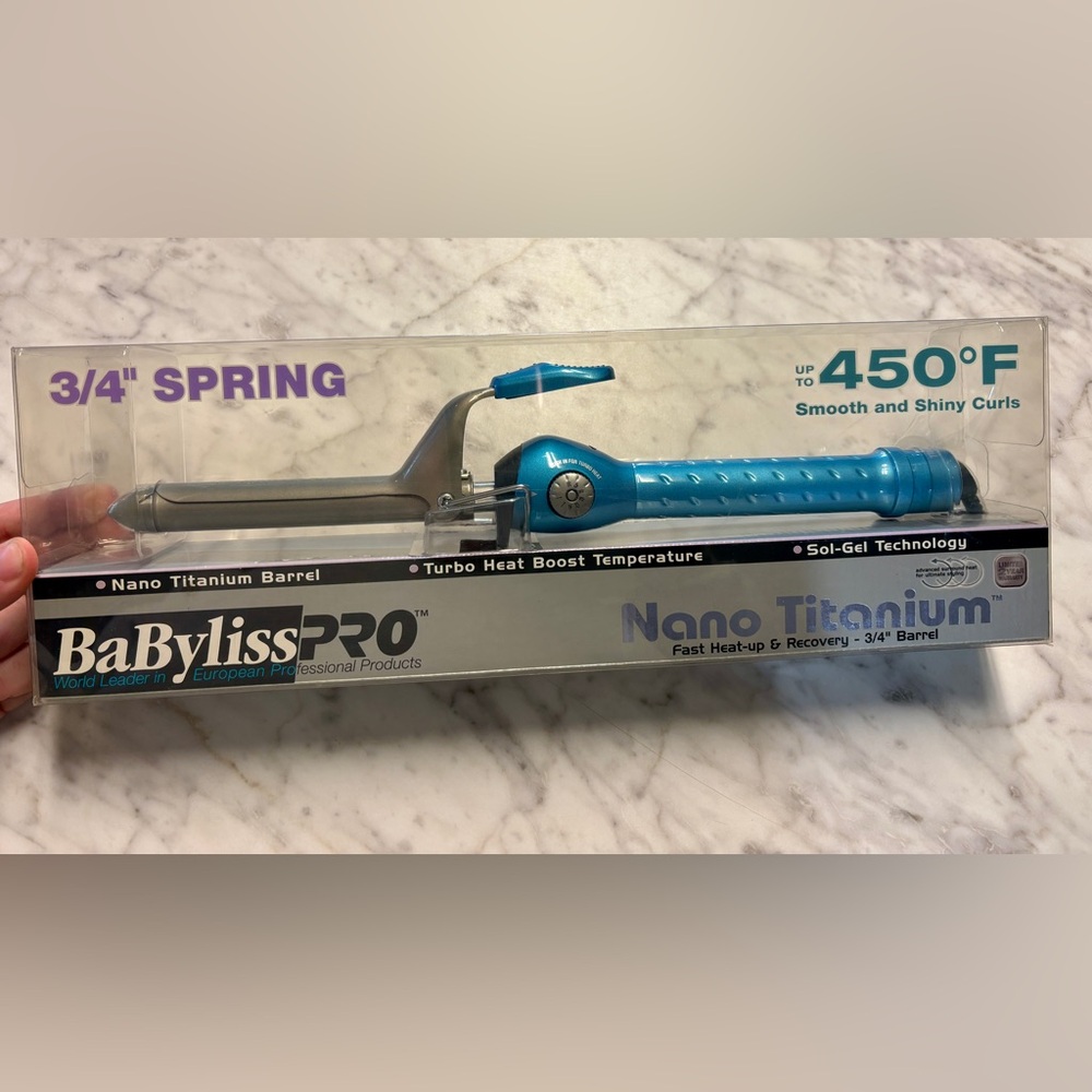 BaByliss PRO Nano Titanium 3/4" Curling Iron - Teal Blue
